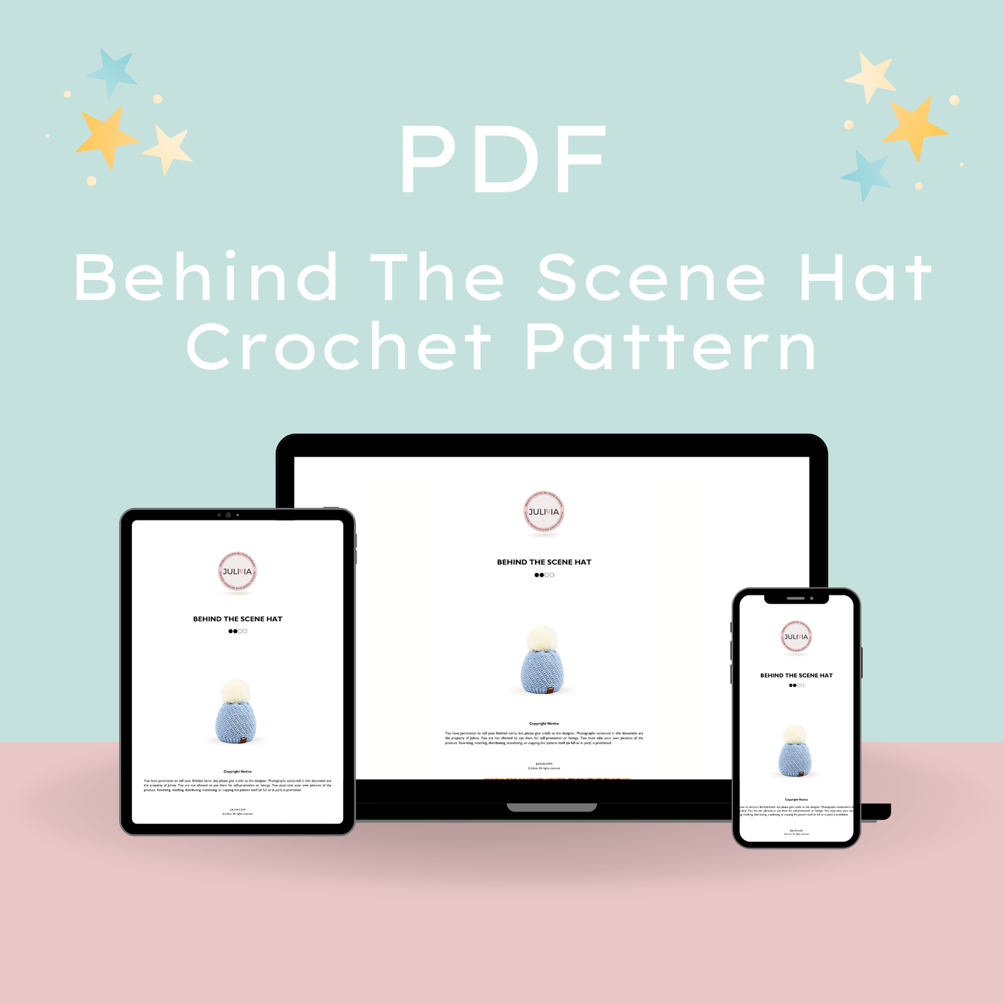 Crochet Behind the Scene Hat and Cowl Pattern Bundle