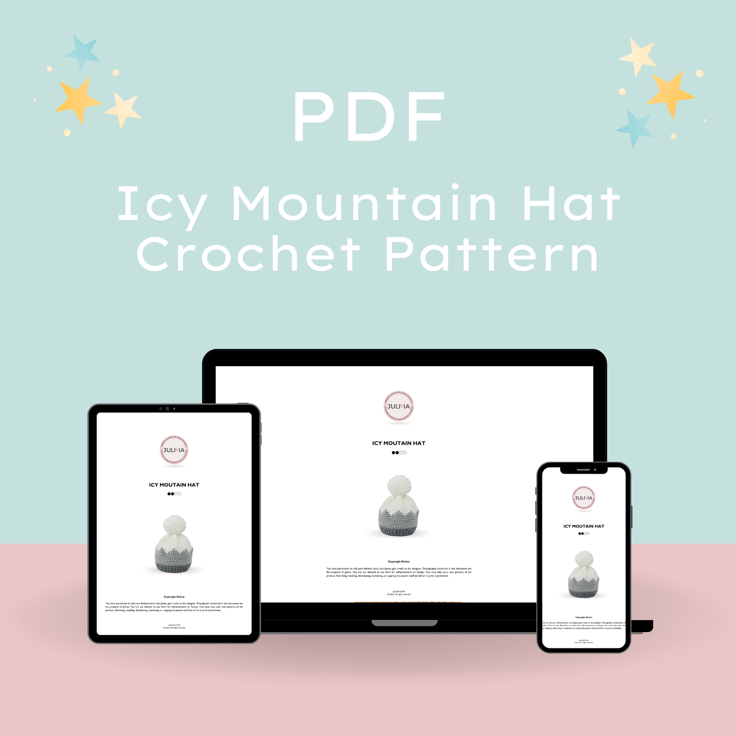 Crochet Icy Mountain Hat Pattern