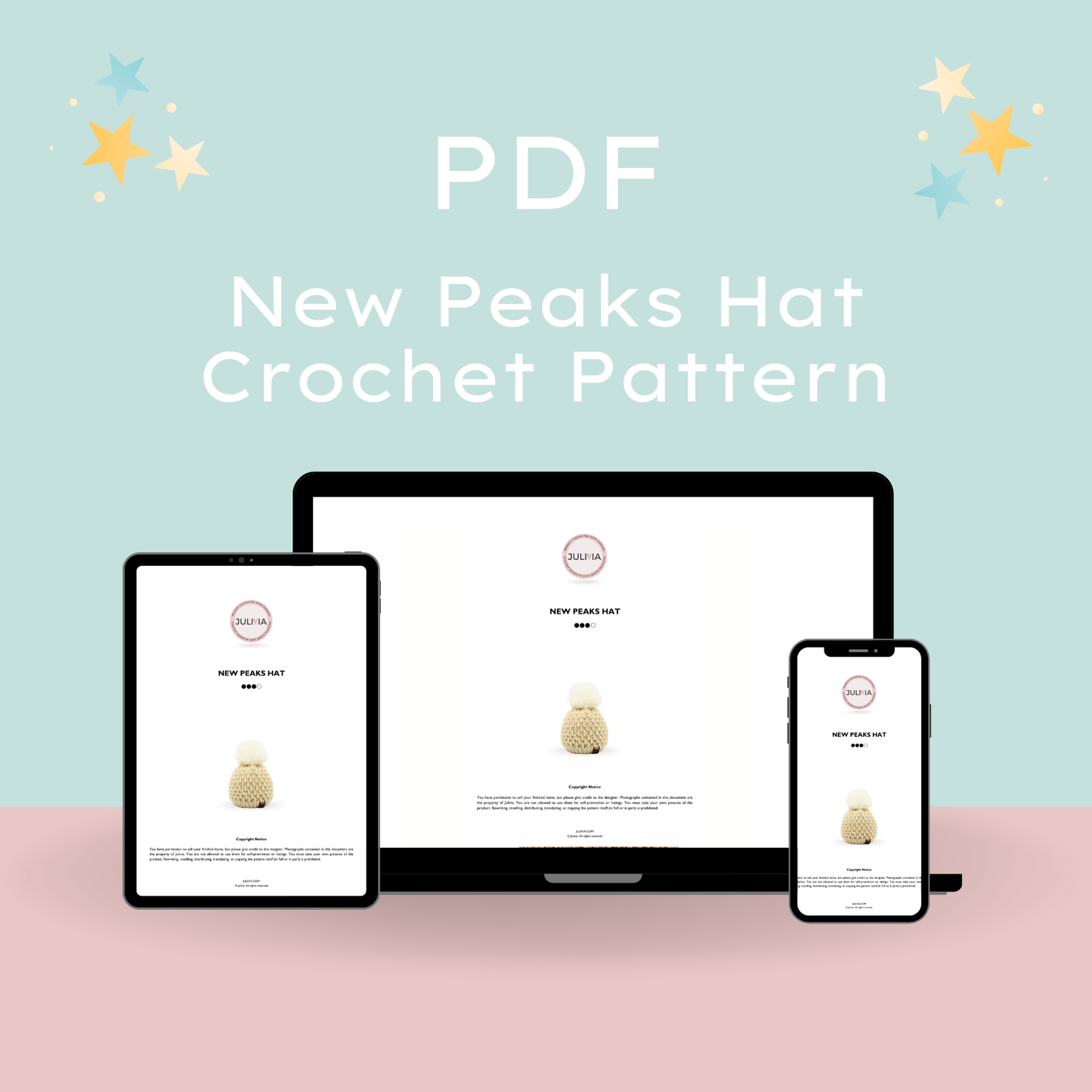 Crochet New Peaks Hat and Cowl Pattern Bundle