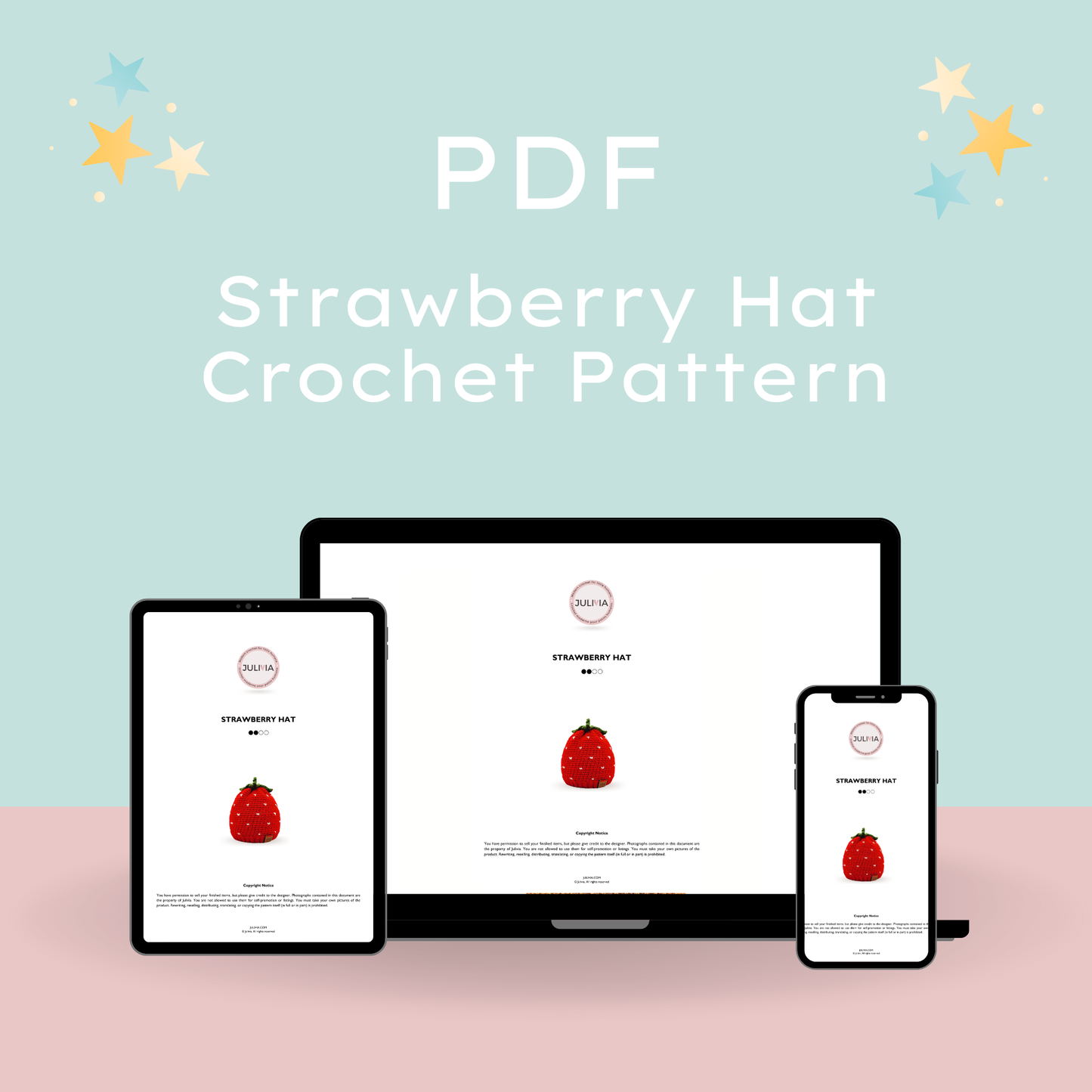 Crochet Strawberry Hat Pattern