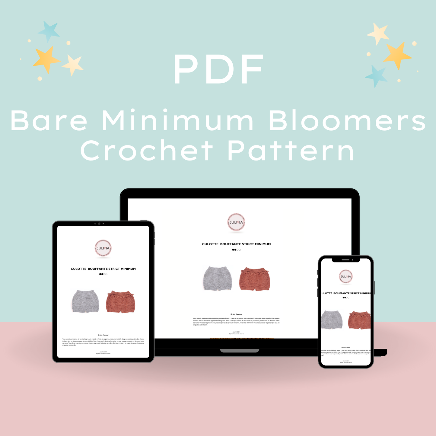Crochet Bare Minimum Bloomers and Pants Pattern Bundle