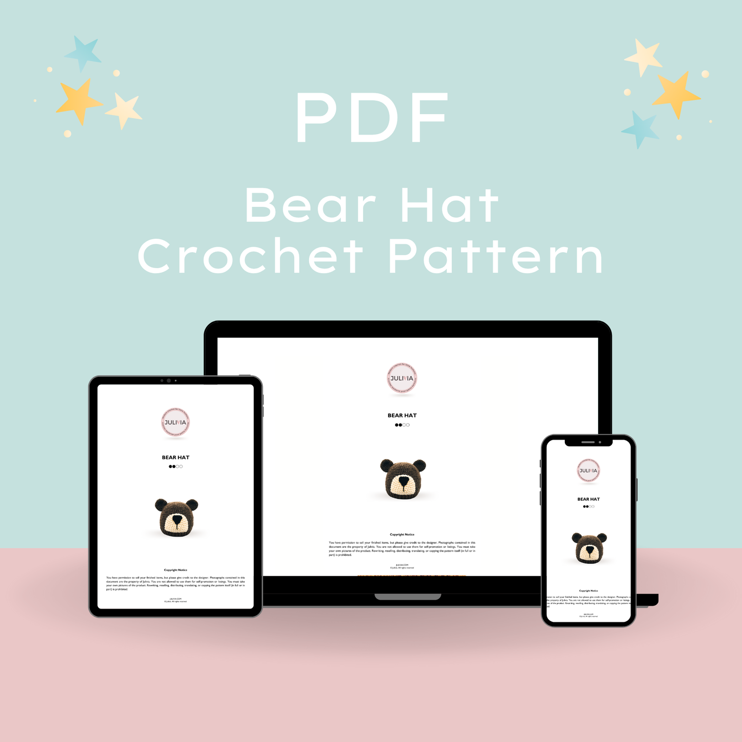 Crochet Bear Hat Pattern