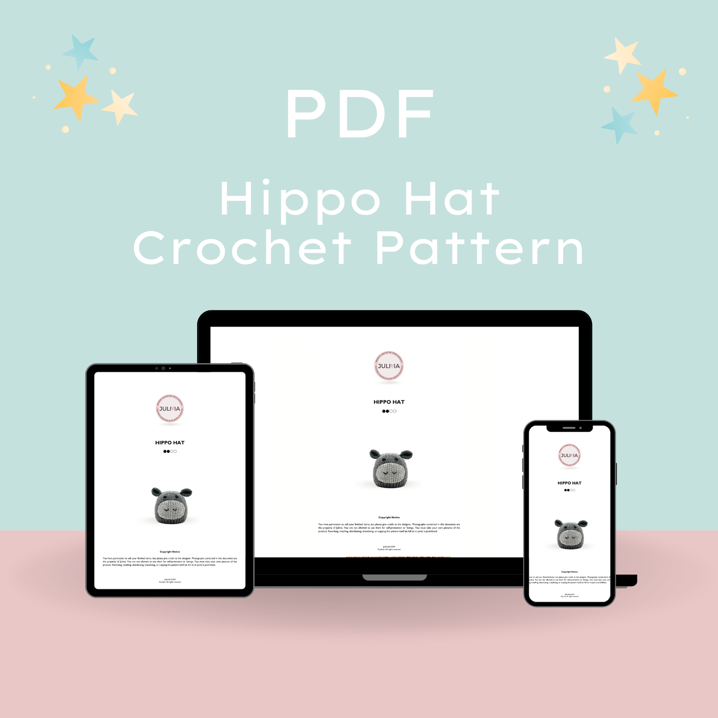 Crochet Hippo Hat Pattern