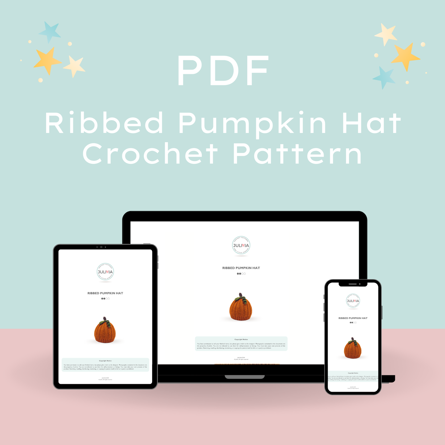 Crochet Ribbed Pumpkin Hat Pattern