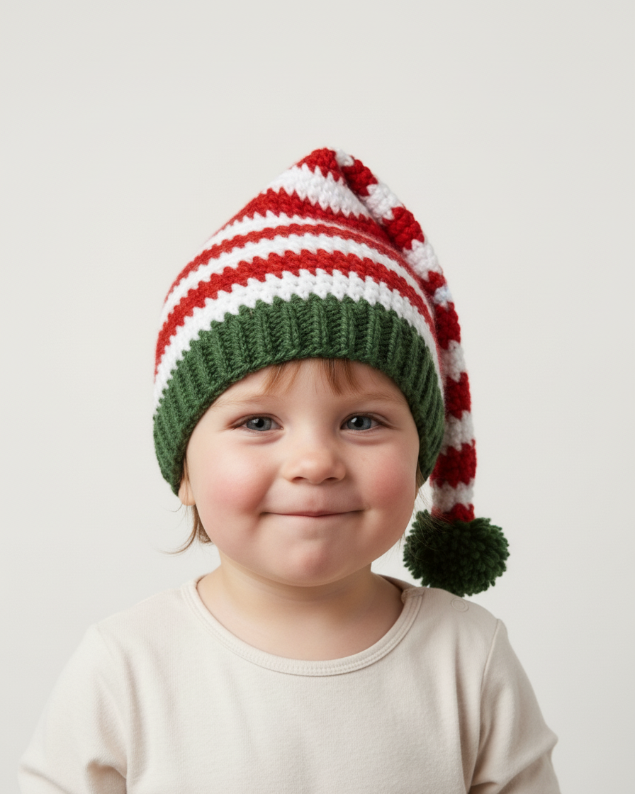 Crochet Festive Stripes Hat Pattern