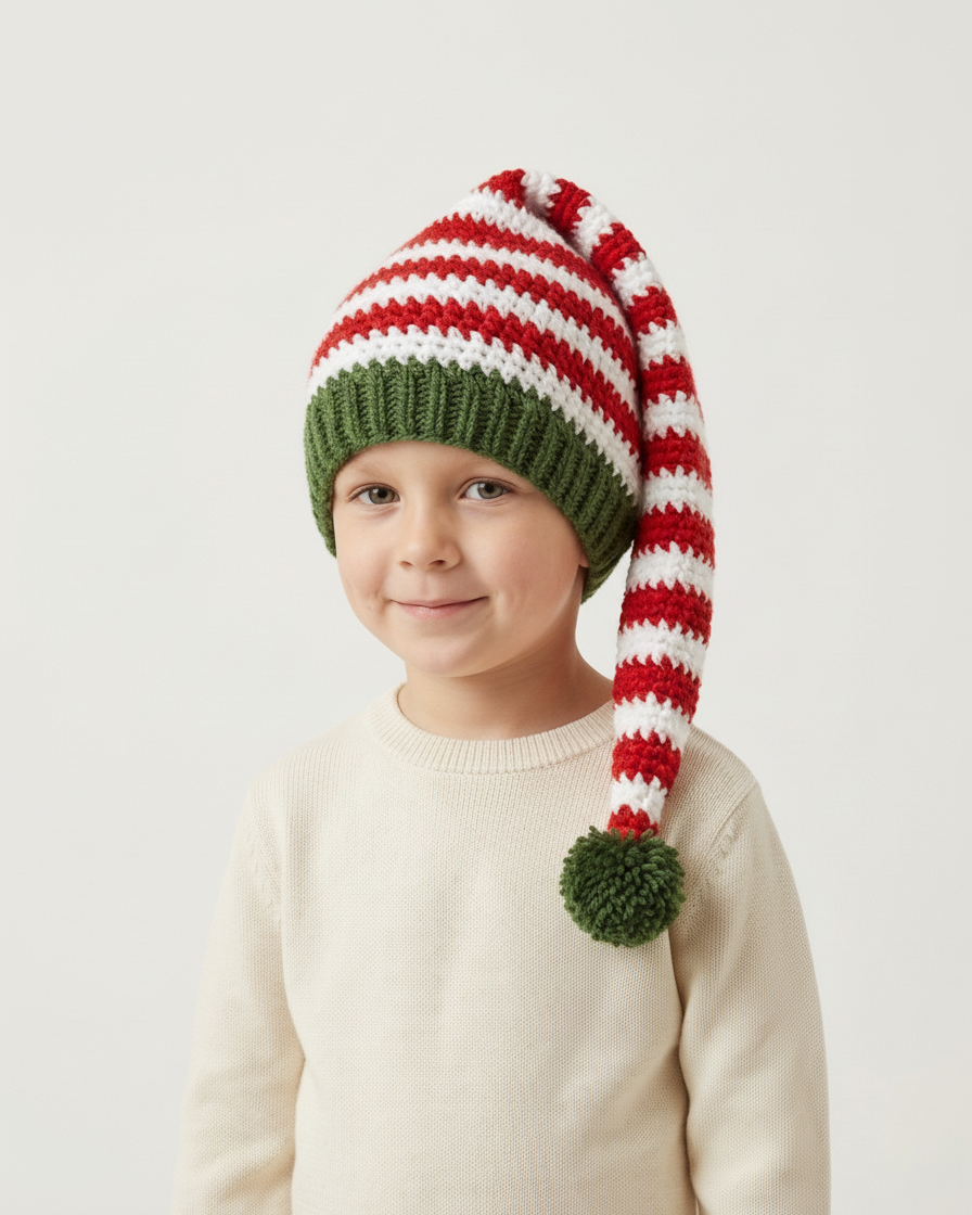 Crochet Festive Stripes Hat Pattern