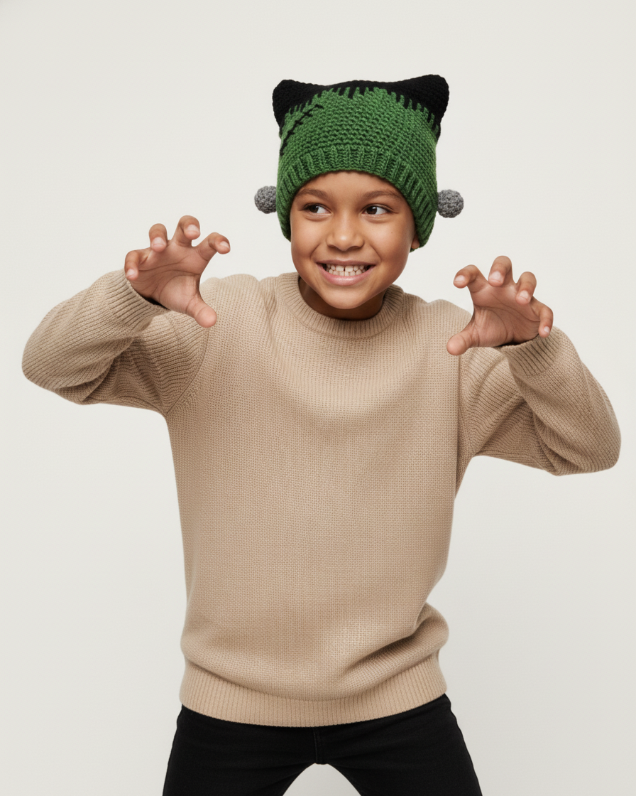 Crochet Frankenstein's Monster Hat Pattern