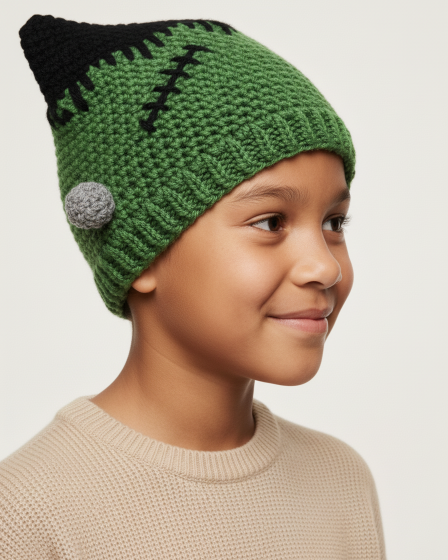 Crochet Frankenstein's Monster Hat Pattern
