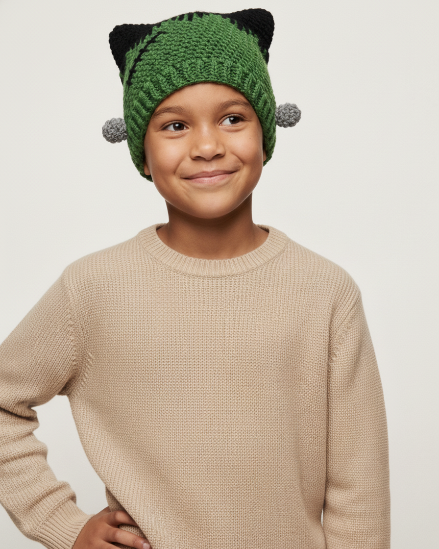 Crochet Frankenstein's Monster Hat Pattern