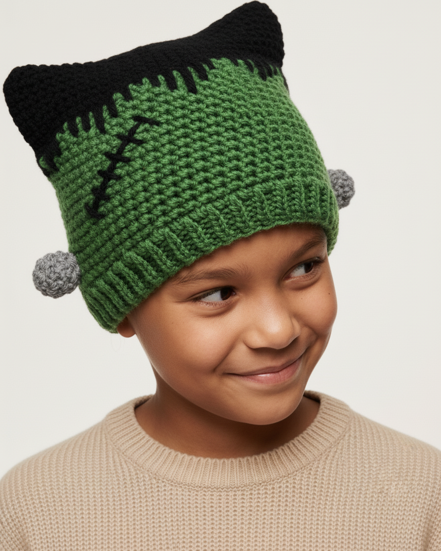 Crochet Frankenstein's Monster Hat Pattern