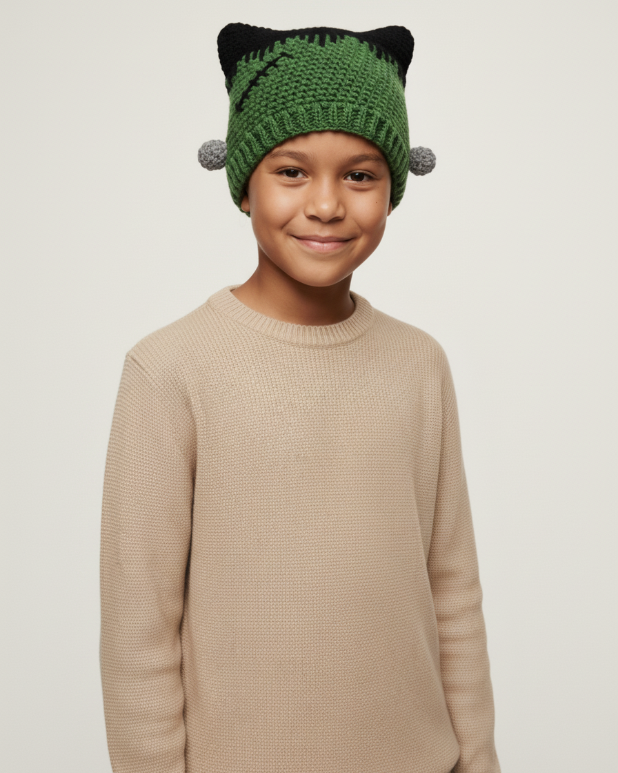Crochet Frankenstein's Monster Hat Pattern