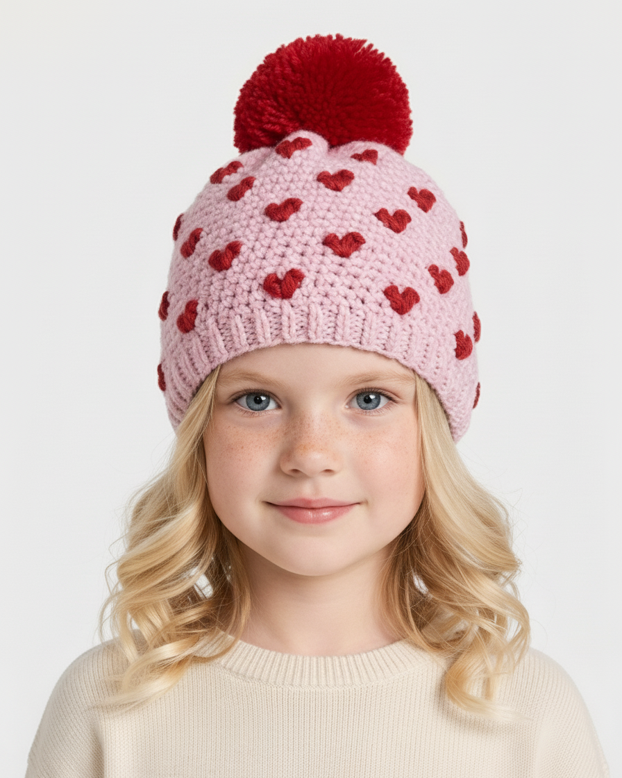 Crochet Heart Hat Pattern