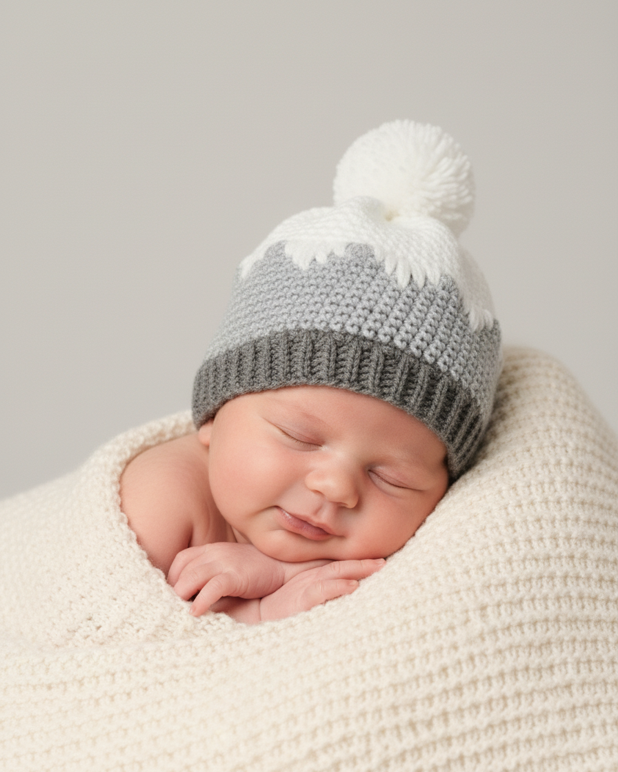 Crochet Icy Mountain Hat Pattern