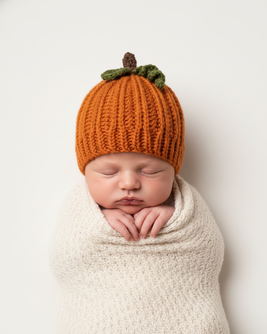 Crochet Ribbed Pumpkin Hat Pattern