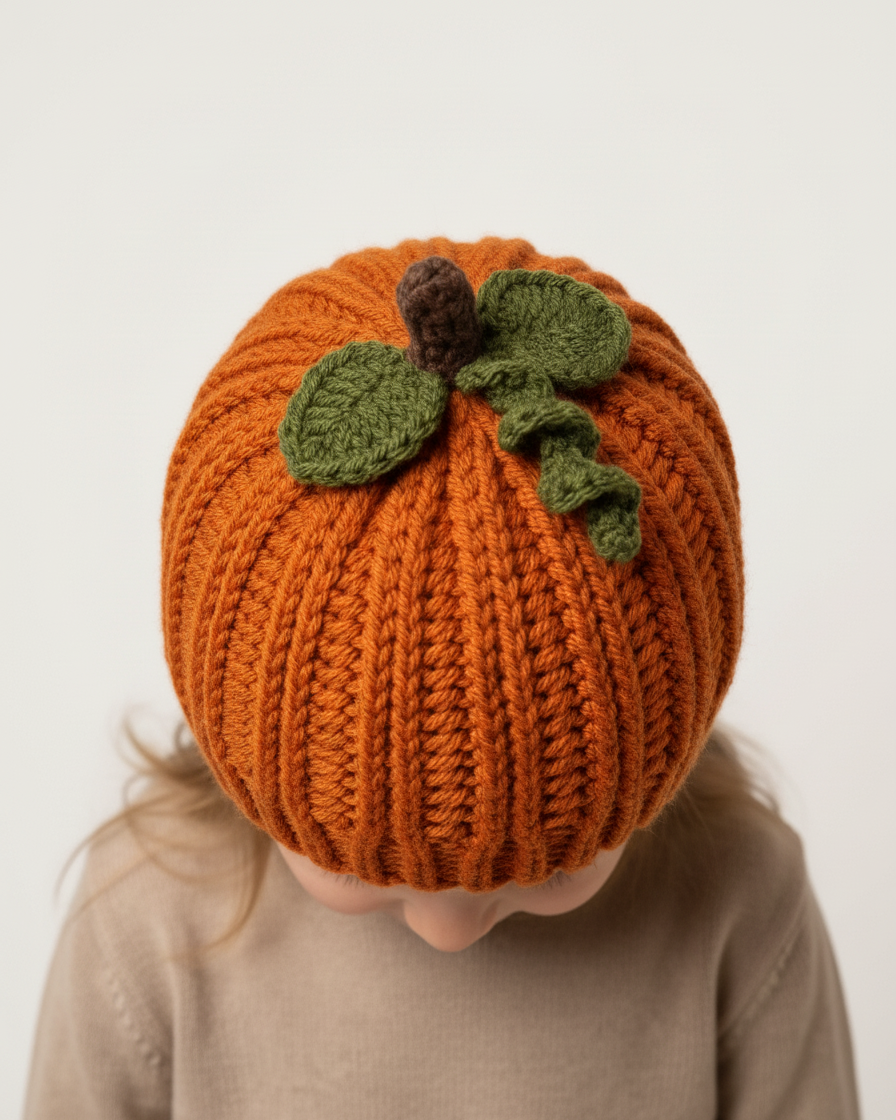 Crochet Ribbed Pumpkin Hat Pattern