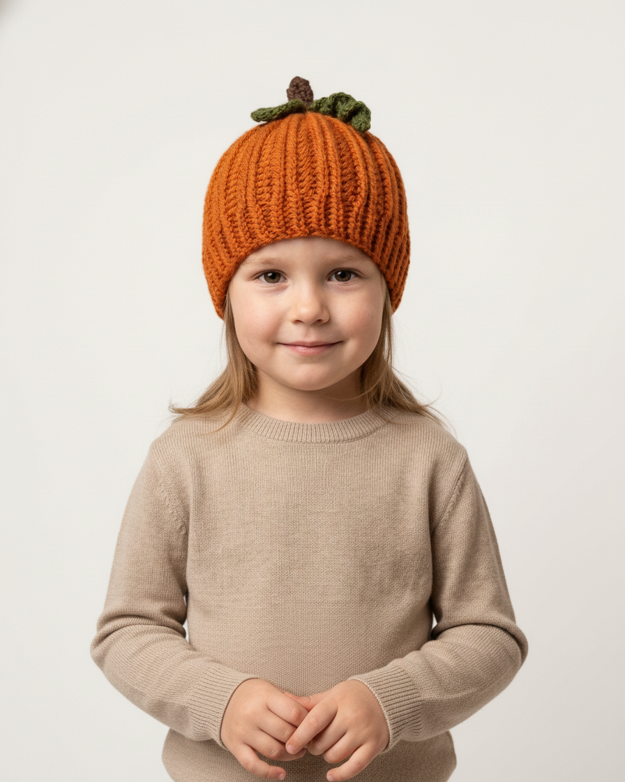 Crochet Ribbed Pumpkin Hat Pattern