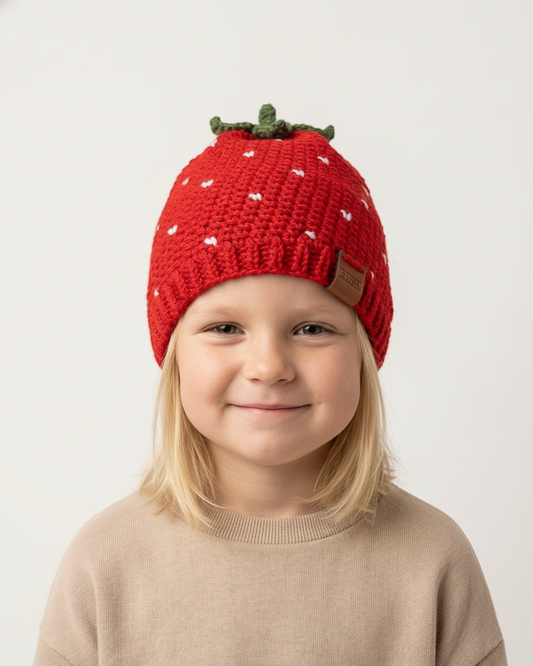 Crochet Strawberry Hat Pattern