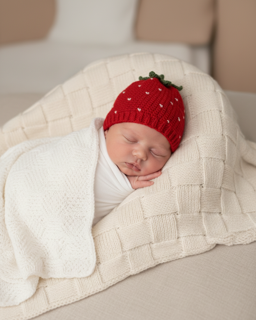 Crochet Strawberry Hat Pattern