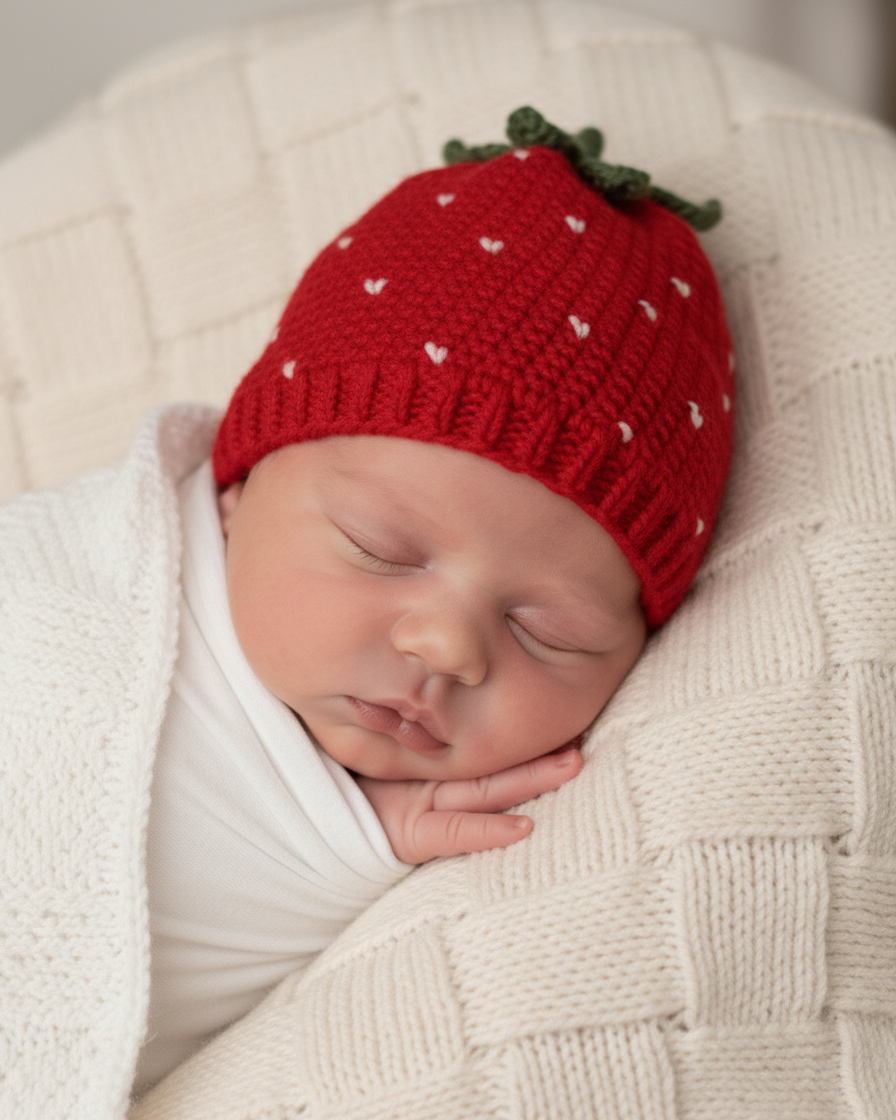 Crochet Strawberry Hat Pattern