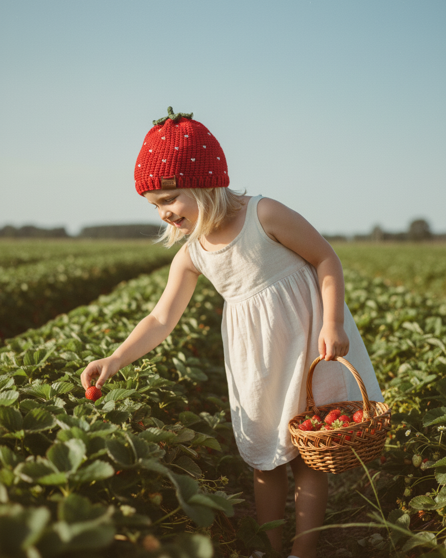 Crochet Strawberry Hat Pattern