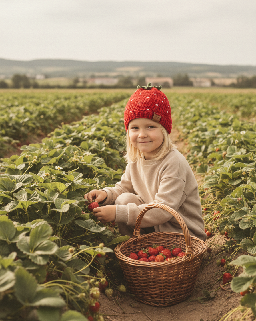 Crochet Strawberry Hat Pattern
