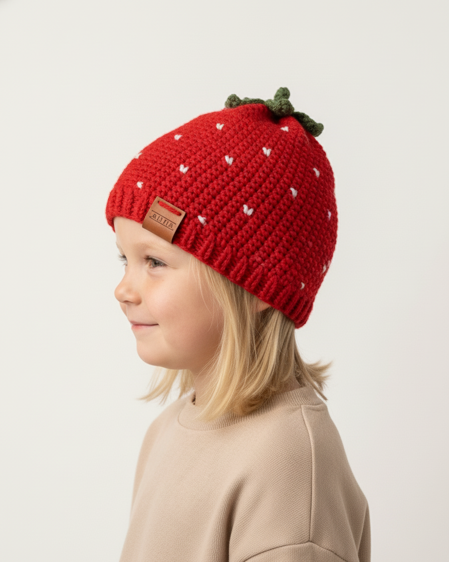 Crochet Strawberry Hat Pattern