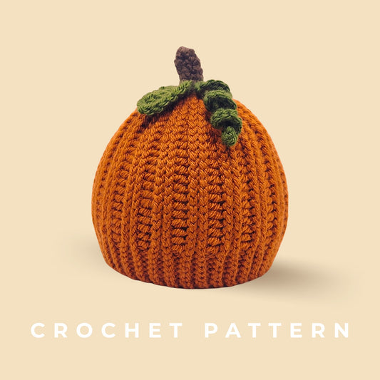 Crochet Ribbed Pumpkin Hat Pattern